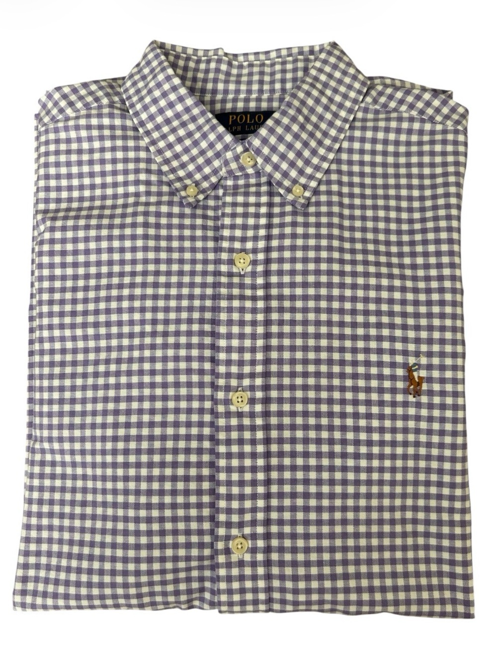 Ralph Lauren Men’s Button Down Shirt XL lavender Plaid Classic Fit Long Sleeve